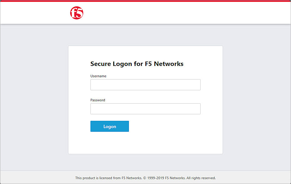 Screenshot of F5 Big-IP, Secure logon 1